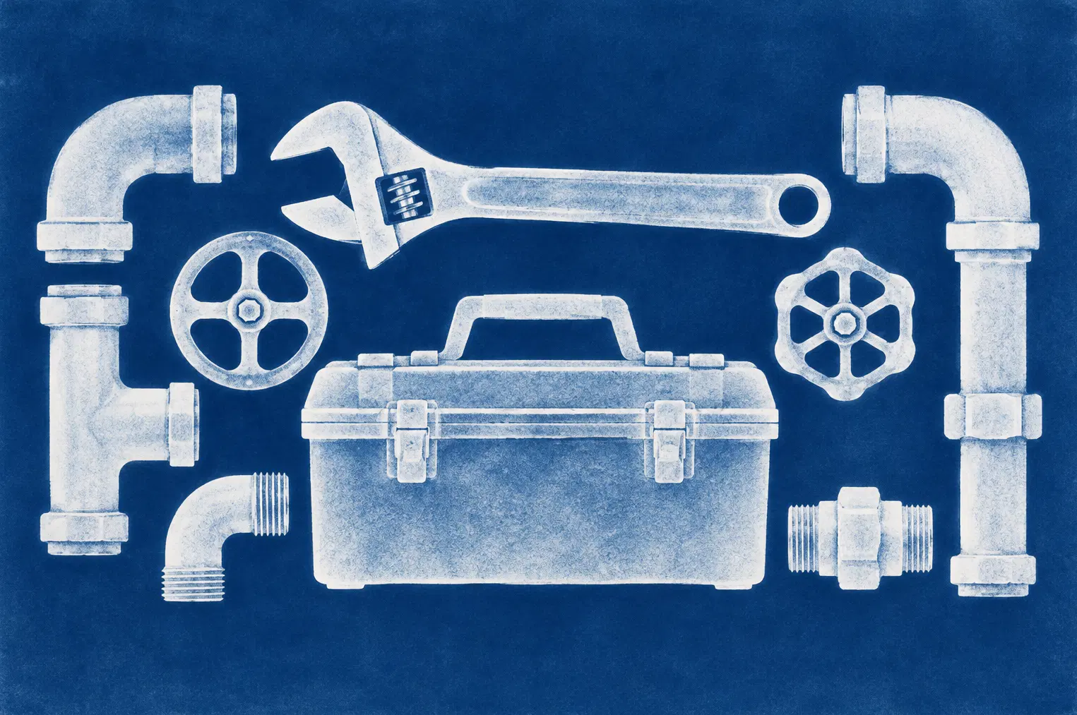 Illustration of plumbing businesses and their working space